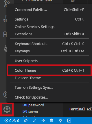 VS Code Change Color Theme